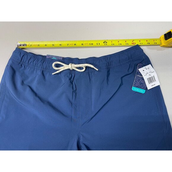 Trinity Coast Mens Big & Tall Swim Trunks LT Blue 9" Inseam Elastic Waist - Picture 3 of 8